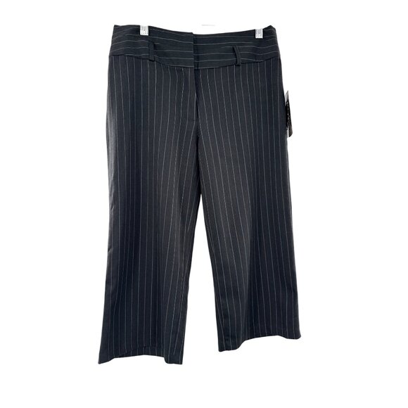 John Paul Richard Women's Capri Cropped Pinstripe Pants Size 4 Black & Blue - Picture 1 of 7